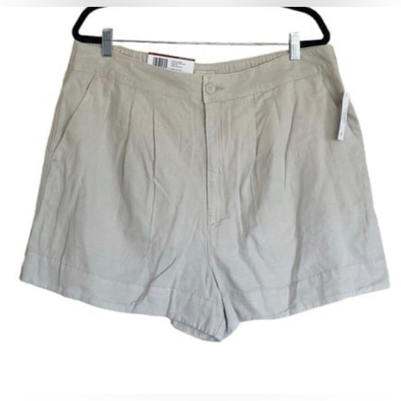 JOIE Pleated High Rise Short In Color Rainy Day Cotton / Linen Blend XL NEW - Picture 5 of 11